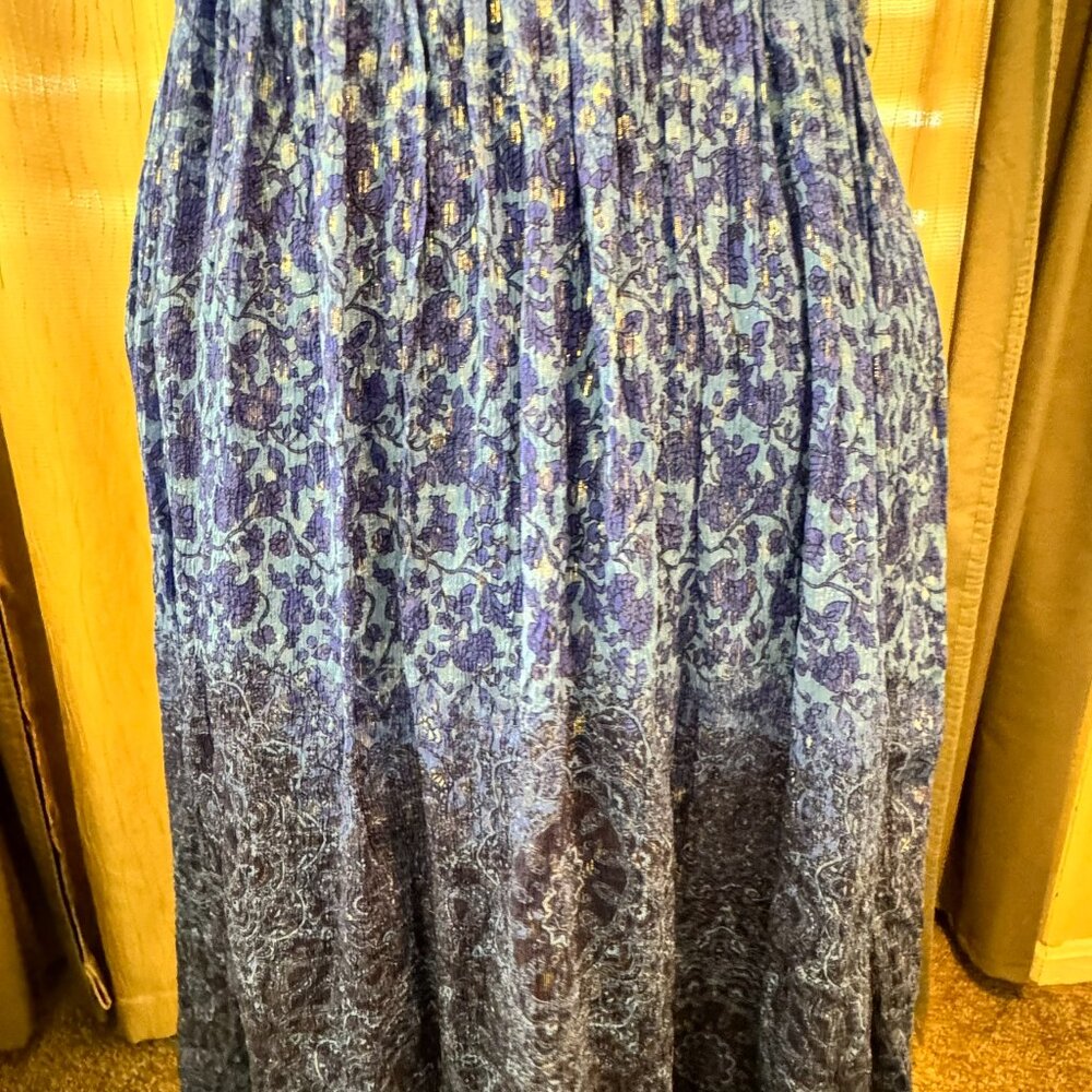 - Elie Tahari Silk Sheath Dress Floral Metallic Shimmer Flowy Sz 0    - 1C2044 - Picture 6 of 7